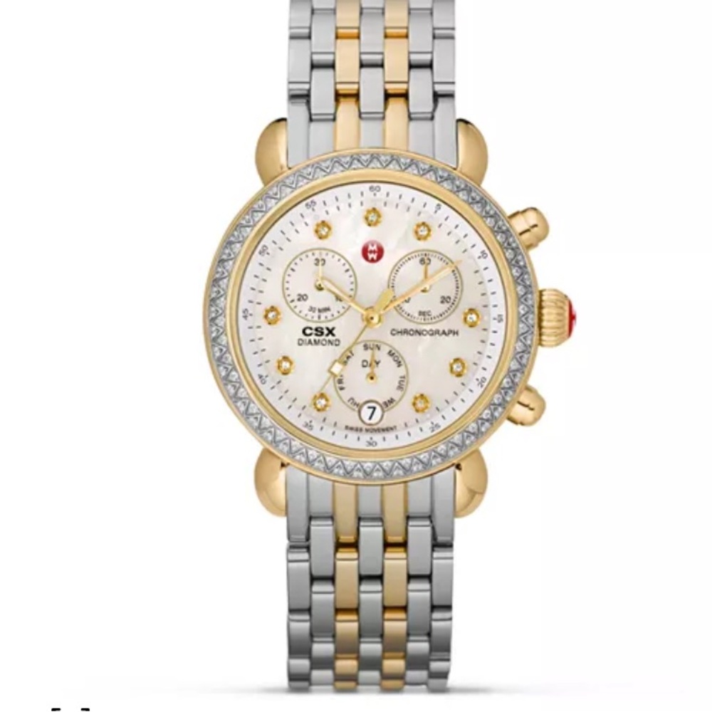 💯 Authentic Michelle Watch Women's Diamond Two-Tone CSX36 Watch, 36mm -0.62ctw